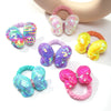 2Pcs/lot Flower Bow Girls Kids Ponytail Elastic Hair Bands Children Hair Ties Cartoon Hair Accessories Baby Headwear Wholesale