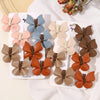 4pcs/set New Cute Baby Girls Wool Knitting Headwear Handmade Crochet Butterfly Alloy Hairs Clips Children Hairpins Wholesale