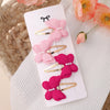 4pcs/set New Cute Baby Girls Wool Knitting Headwear Handmade Crochet Butterfly Alloy Hairs Clips Children Hairpins Wholesale