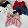 5Pcs Elegant Bow Ribbon Hair Clip Fashion Simple Solid Satin Spring Clip Hair Retro Headband with Clips Girls Hair Accessories