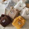 Teen Socks Winter Cute Bear Coral Fleece Fuzzy Socks Female Autumn Happy Funny Socks For Girl Warm Winter Female Home