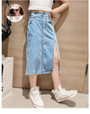 Girls and Teens Denim Skirt New Fashion Version Split Long Skirt For Any Occasion