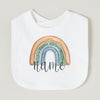 Personalized Baby Bib Rainbow with Name Cotton Bibs Custom Girls Boys Saliva Towel Infant Bibs Baptism Baby Shower Gifts