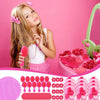 5-24Sets Girl Pink Spa Party Supplies Favors Kids Birthday Gifts School Supplies Hairpin Makeup Mirror Transparent Bags Combs ﻿