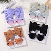 Babys Nylon Headband Soft Elastic Bowknot Head Band Cartoon Bears Glasses Set Four Season Leisure Thick Hairband for Infant