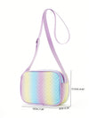 Girls Ombre Adjustable-strap Quilted Zipper PU Square Bag