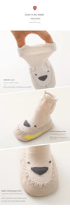 Autumn Winter Baby Girls Socks Newborn Baby Bowknot Socks Infant Baby Socks Anti Slip Soft Cotton Floor Sock Shoes