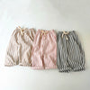 Children's Clothing Vintage Linen Cotton Stripe Pants Baby Boy Girl Casual Shorts Spring Summer Girls Loose Trousers and Shorts