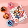 Four pair of fashionable, unique and interesting colorful donut pattern girl ,teen, and women gift socks suitable for all seasons