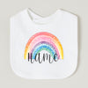 Personalized Baby Bib Rainbow with Name Cotton Bibs Custom Girls Boys Saliva Towel Infant Bibs Baptism Baby Shower Gifts