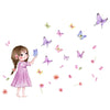 Wall Stickers Cute Girl Butterflies for Bedroom