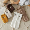 Teen Socks Winter Cute Bear Coral Fleece Fuzzy Socks Female Autumn Happy Funny Socks For Girl Warm Winter Female Home