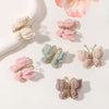 4pcs/set New Cute Baby Girls Wool Knitting Headwear Handmade Crochet Butterfly Alloy Hairs Clips Children Hairpins Wholesale