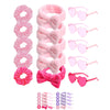 15 Pcs Spa Party Supplies Includes 5 Scrunchies 5 Bow Headband 5 Heart Shape glasses For Sleepover Party Supplies