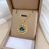 Luxury Inlaid Zircon Planet Moon Pendant Necklace