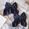 5Pcs Elegant Bow Ribbon Hair Clip Fashion Simple Solid Satin Spring Clip Hair Retro Headband with Clips Girls Hair Accessories