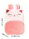 Pink Cute Cartoon Embroidered Kitten Plush Large Capacity Children'S Backpack For Girls And Children, Classic Backpack