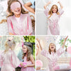 6/8/10Sets Spa Robes for Girls Birthday Girl Kimino Robe Kids Party Favors with Eye Masks Spa Photo Booth Props Supplies