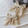 5Pcs Elegant Bow Ribbon Hair Clip Fashion Simple Solid Satin Spring Clip Hair Retro Headband with Clips Girls Hair Accessories