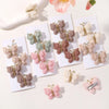 4pcs/set New Cute Baby Girls Wool Knitting Headwear Handmade Crochet Butterfly Alloy Hairs Clips Children Hairpins Wholesale