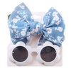 Girl's Sunglasses Hair Band Set Fashion Girls Cute UV Protection Eye Protection Toy Sunglasses Headband Cover