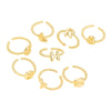 18K Gold Glossy Brass Balloon 26 PCs Letters Ring Fashion Jewelry