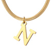 Minimalist A-Z Letter Pendant Necklace For Girls Teen Stainless Steel Gold Color Chains Jewelry Birthday Gift