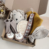 Baby Rabbit Lion Appeasing Towel Socks Saliva Towel Wash Gift Box Newborn Bite Ring Hair Band Set