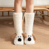 Cute Cartoon Dog Floor Socks Winter Warm Non-slip Plush Socks