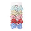 Fabric Plaid Bow Barrettes Floral Plaid A Pair Of Hairclips